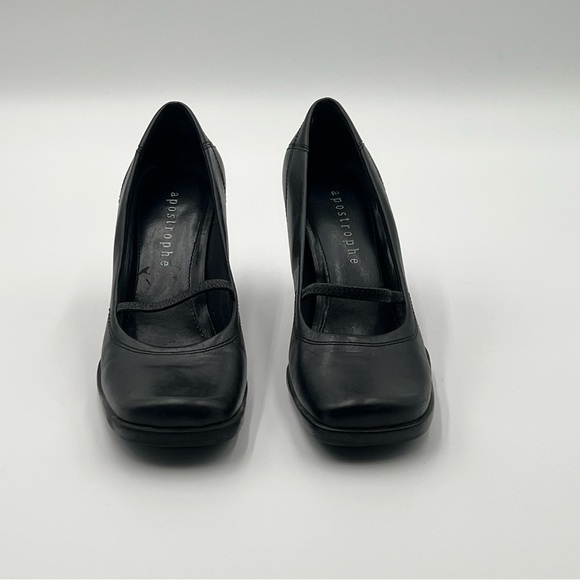 Vintage Style Black Leather Square Toe Pumps Sabrina Spellman Inspired  Size 8 - Picture 6 of 10
